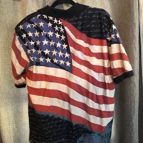 Men’s cotton Patriot traders India collar flag shirt - Picture 11 of 11